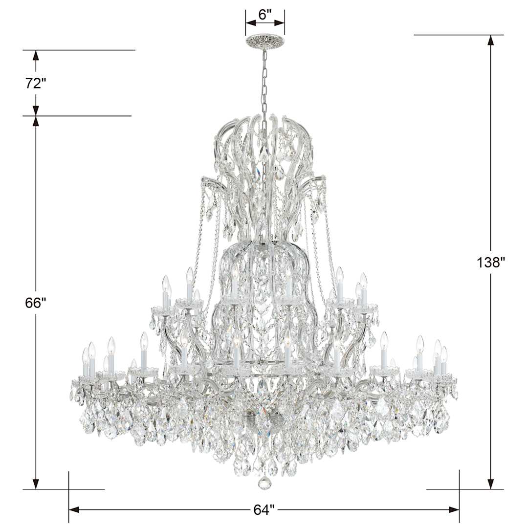 Maria Theresa 37 Light 64" Wide Crystal Chandelier with Swarovski Strass Crystal Accents