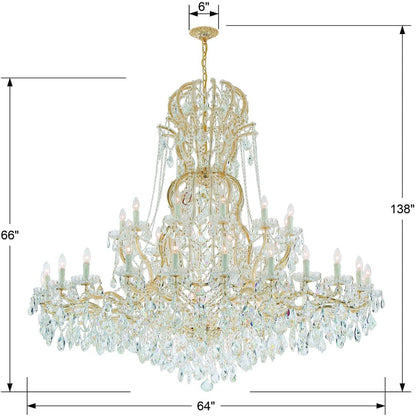 Maria Theresa 37 Light 64" Wide Crystal Chandelier with Swarovski Strass Crystal Accents
