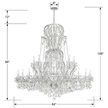 Maria Theresa 37 Light 64" Wide Crystal Chandelier with Swarovski Spectra Crystal Accents