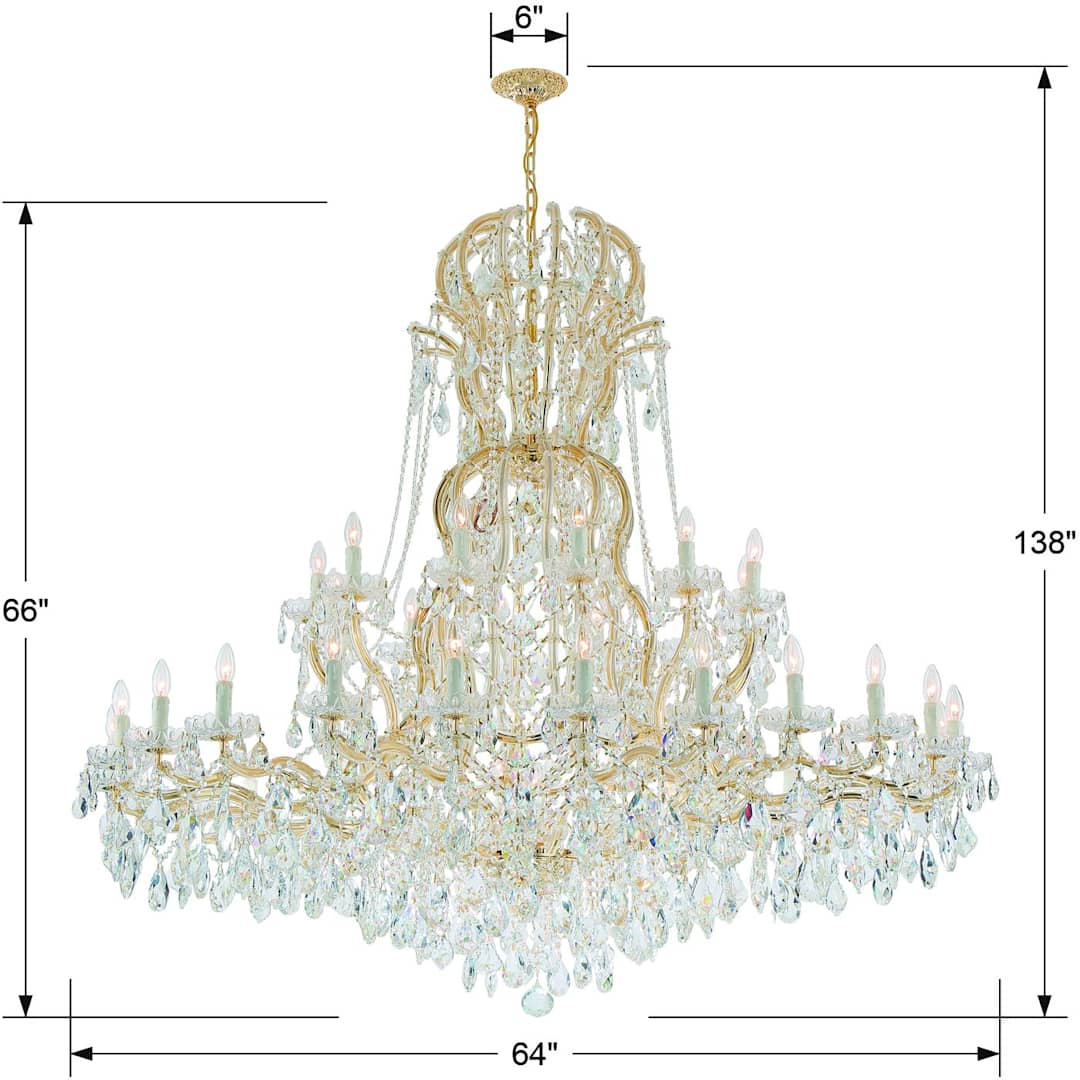 Maria Theresa 37 Light 64" Wide Crystal Chandelier with Swarovski Spectra Crystal Accents