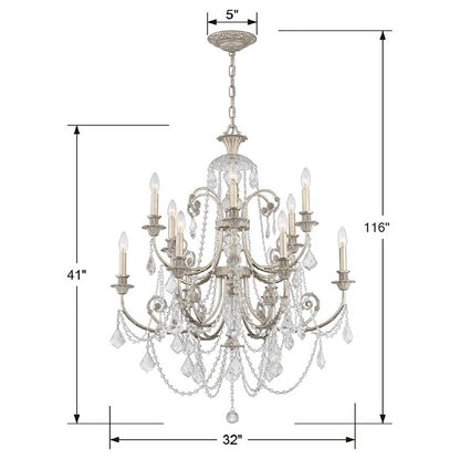 Regis 12 Light 32" Wide Crystal Chandelier with Swarovski Spectra Crystal Accents