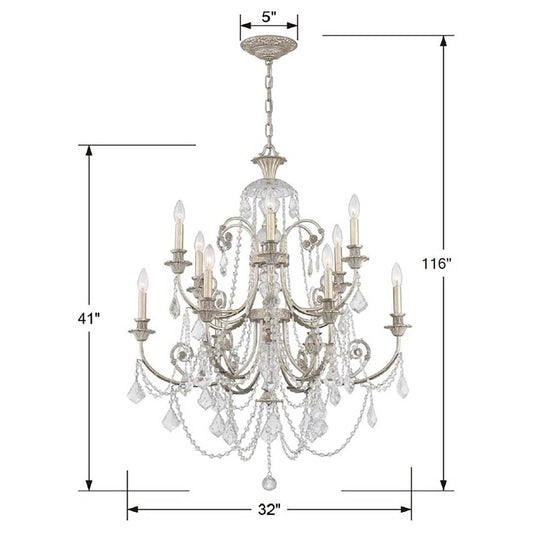 Regis 12 Light 32" Wide Crystal Chandelier with Swarovski Spectra Crystal Accents