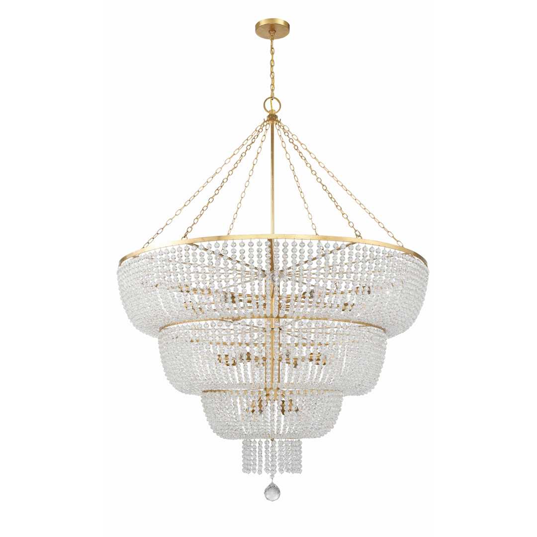 Rylee 32 Light 60" Wide Beaded Waterfall Chandelier