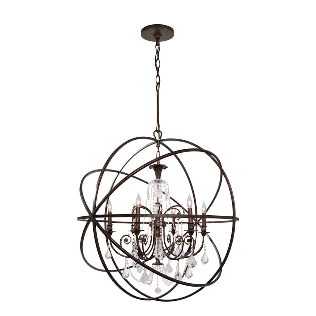 Solaris 6 Light 40" Wide Crystal Globe Chandelier with Swarovski Strass Crystal Accents