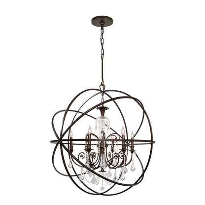 Solaris 6 Light 40" Wide Crystal Globe Chandelier with Swarovski Strass Crystal Accents