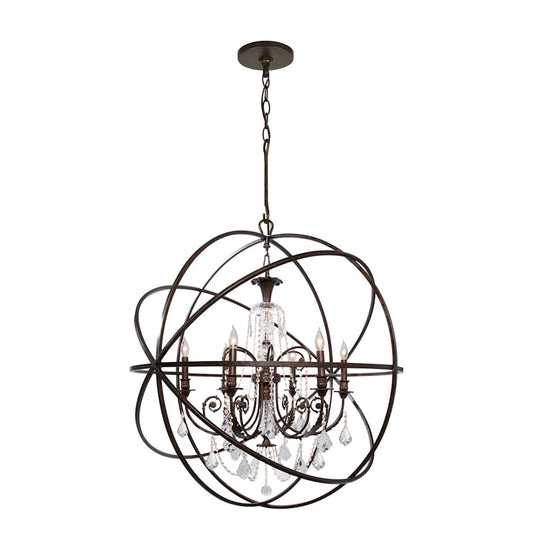 Solaris 6 Light 40" Wide Crystal Globe Chandelier with Swarovski Strass Crystal Accents