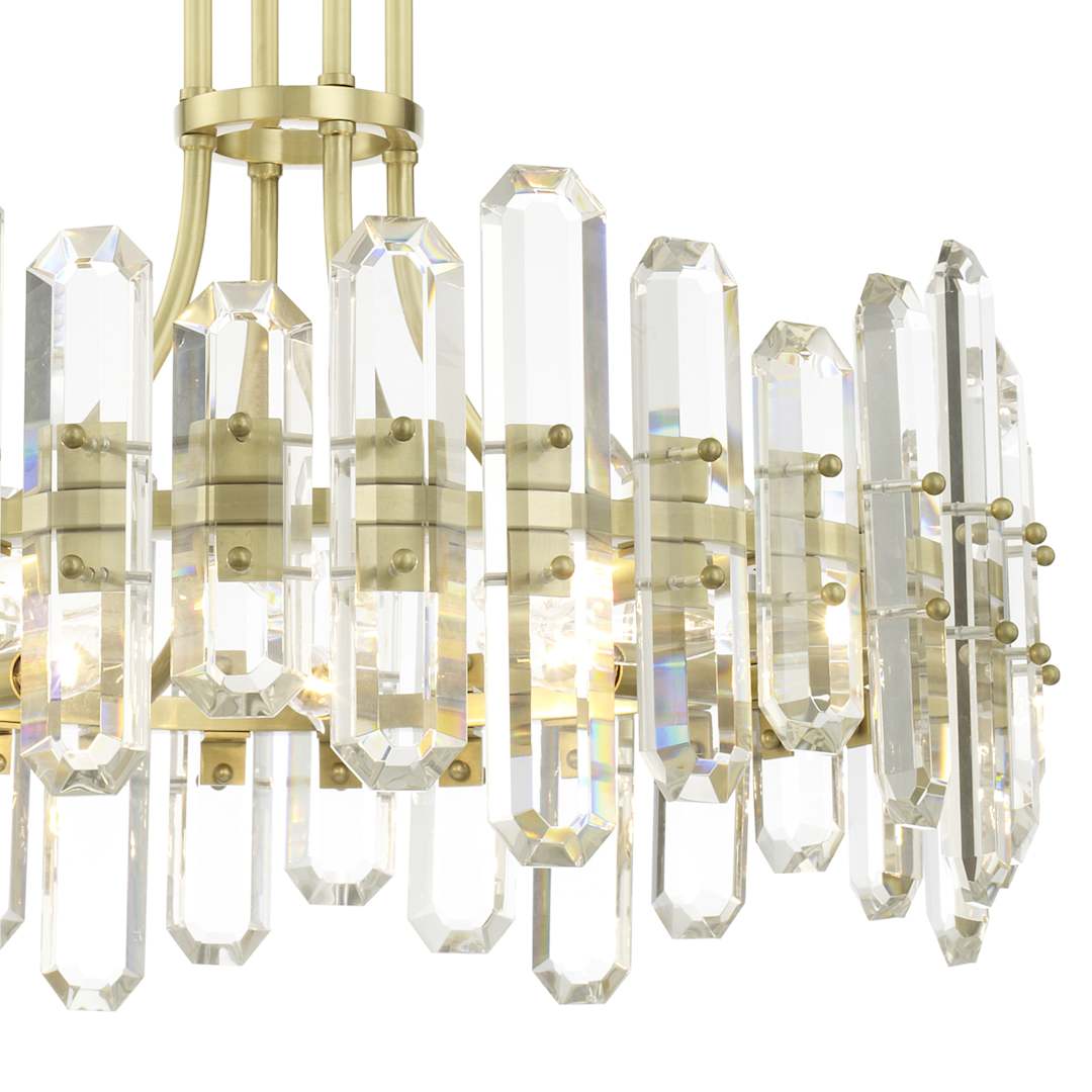 Bolton 8 Light 25" Wide Crystal Drum Chandelier with Faceted Crystal Accents