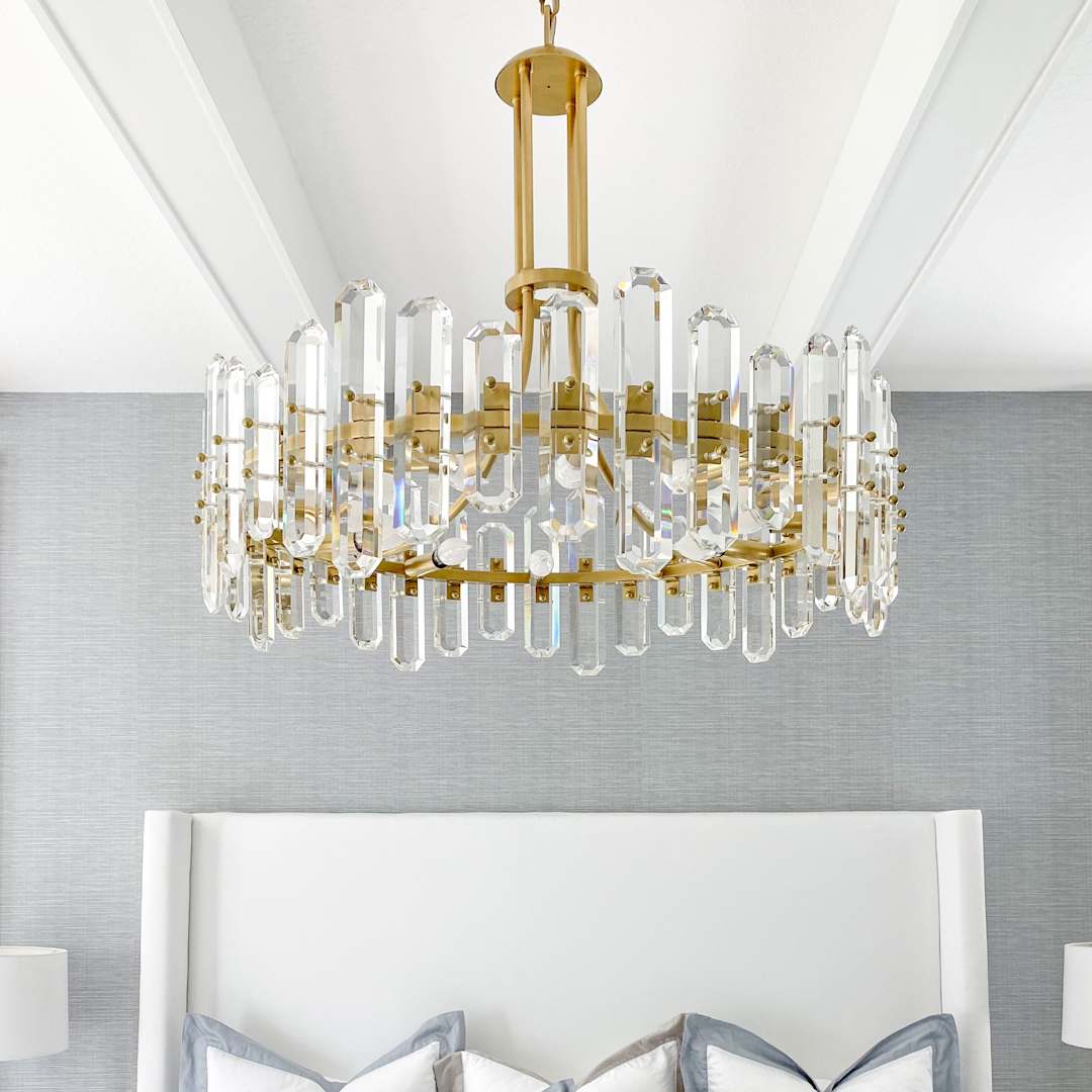 Bolton 8 Light 25" Wide Crystal Drum Chandelier with Faceted Crystal Accents