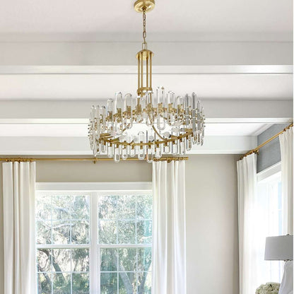 Bolton 8 Light 25" Wide Crystal Drum Chandelier with Faceted Crystal Accents