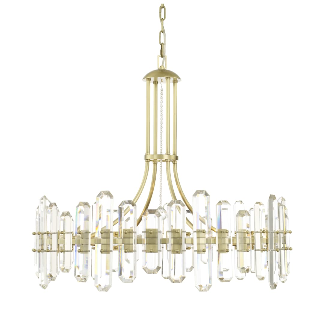 Bolton 12 Light 31" Wide Crystal Drum Chandelier with Faceted Crystal Accents