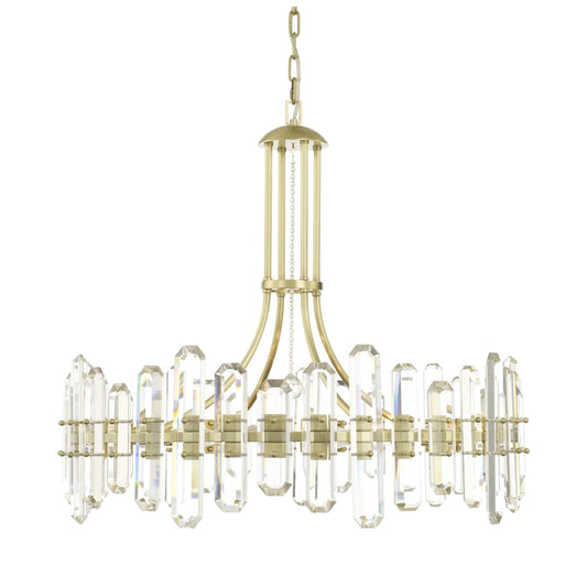 Bolton 12 Light 31" Wide Crystal Drum Chandelier with Faceted Crystal Accents