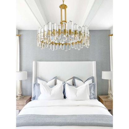 Bolton 12 Light 31" Wide Crystal Drum Chandelier with Faceted Crystal Accents