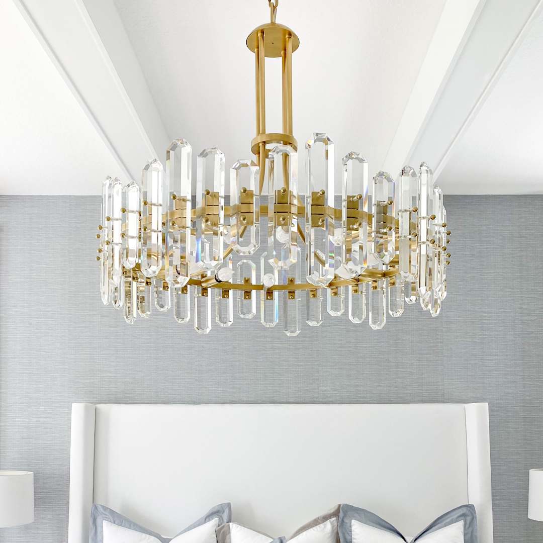 Bolton 12 Light 31" Wide Crystal Drum Chandelier with Faceted Crystal Accents