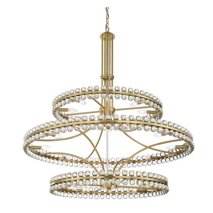 Clover 24 Light 48" Wide Ring Chandelier with Glass Ball Accents
