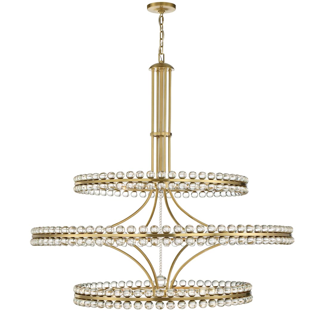 Clover 24 Light 48" Wide Ring Chandelier with Glass Ball Accents