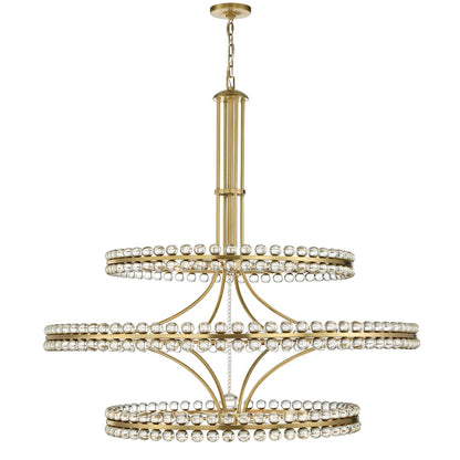 Clover 24 Light 48" Wide Ring Chandelier with Glass Ball Accents