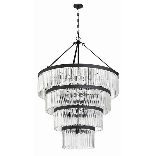 Emory 22 Light 40" Wide Crystal Waterfall Chandelier
