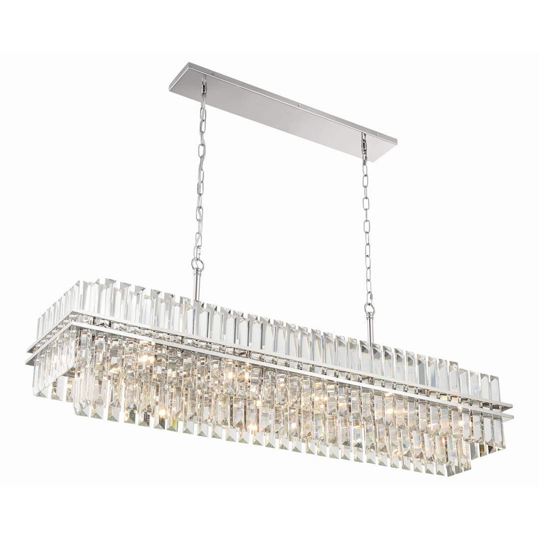 Hayes 16 Light 50" Wide Crystal Linear Chandelier