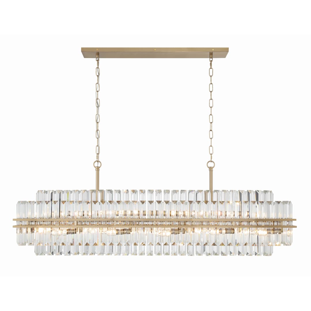Hayes 16 Light 50" Wide Crystal Linear Chandelier