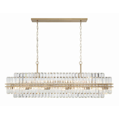 Hayes 16 Light 50" Wide Crystal Linear Chandelier