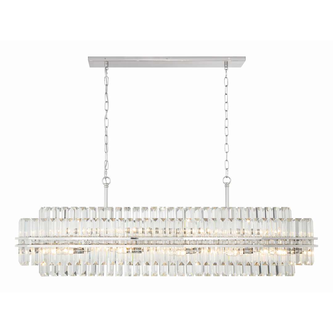 Hayes 16 Light 50" Wide Crystal Linear Chandelier