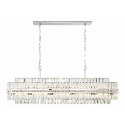 Hayes 16 Light 50" Wide Crystal Linear Chandelier