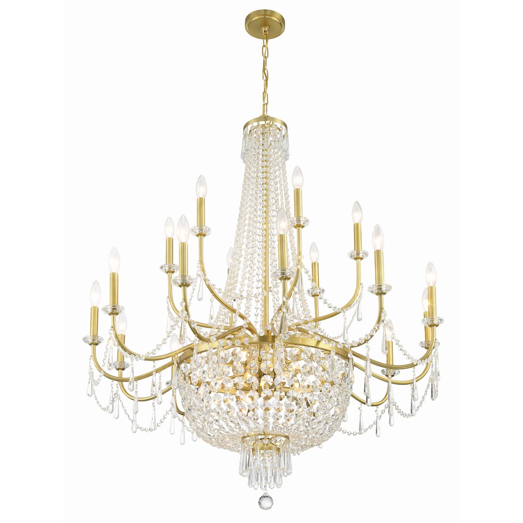 Haywood 40" Wide 22 Light Crystal Candle Style Chandelier