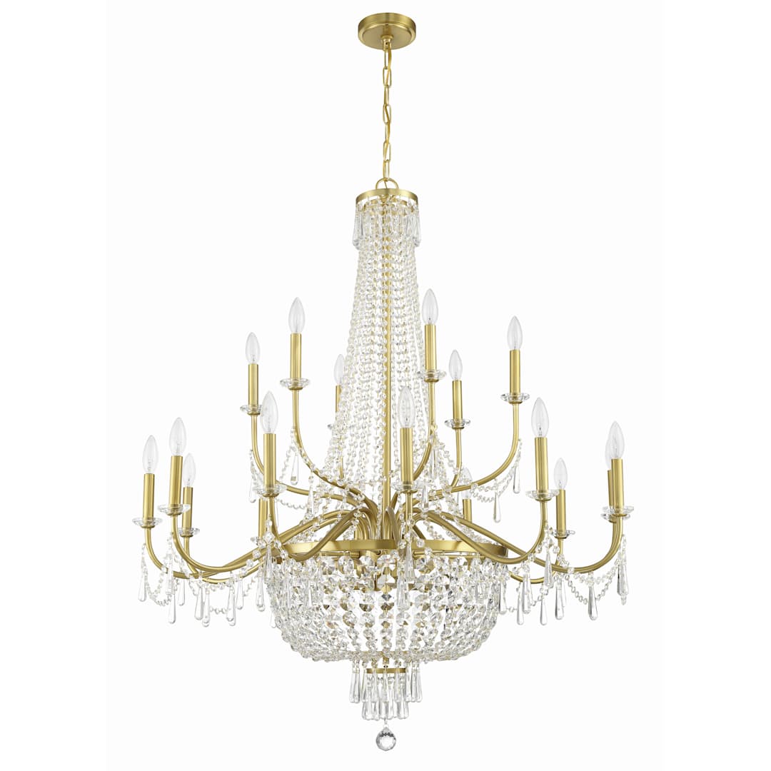 Haywood 40" Wide 22 Light Crystal Candle Style Chandelier