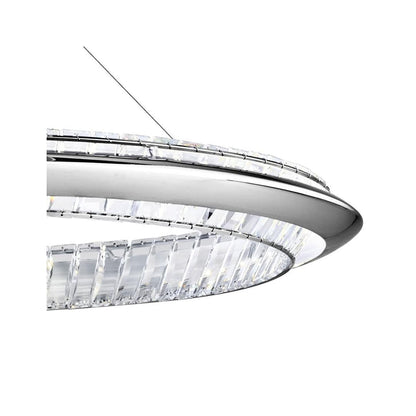 Joez 5 Light 39" Wide LED Crystal Ring Chandelier