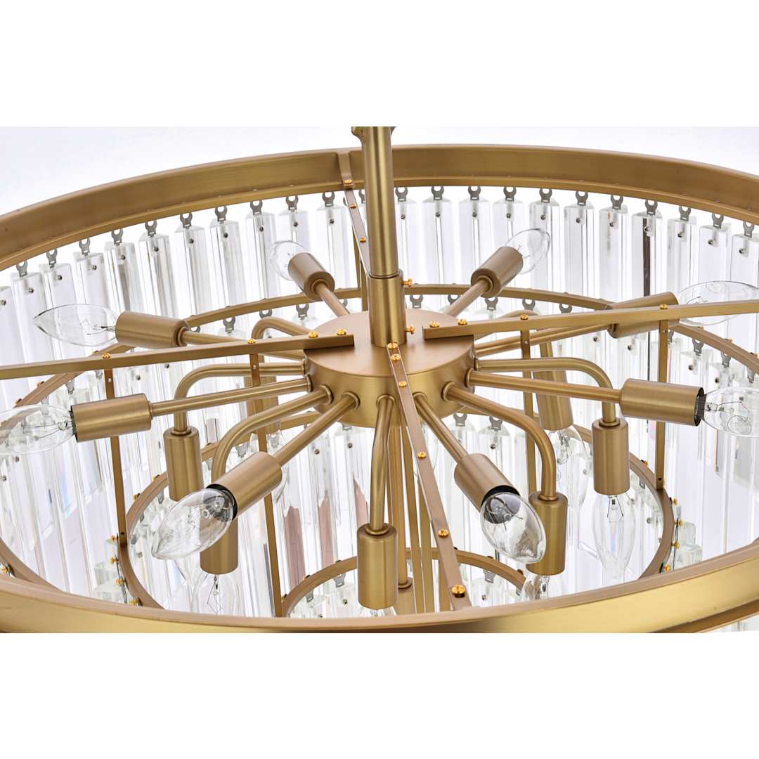Sydney 17 Light 32" Wide Crystal Waterfall Chandelier