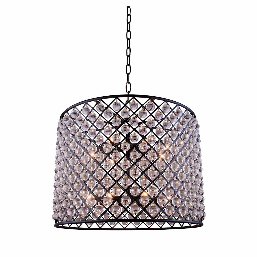 Madison 12 Light 36" Wide Crystal Drum Chandelier with Clear Royal Cut Crystals