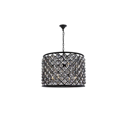 Madison 8 Light 28" Wide Crystal Drum Chandelier with Silver Shade Royal Cut Crystals