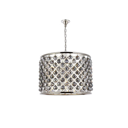 Madison 8 Light 28" Wide Crystal Drum Chandelier with Silver Shade Royal Cut Crystals