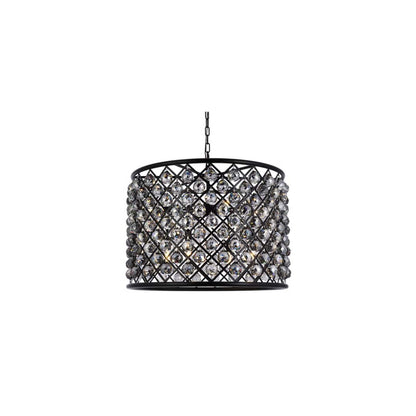 Madison 8 Light 28" Wide Crystal Drum Chandelier with Silver Shade Royal Cut Crystals
