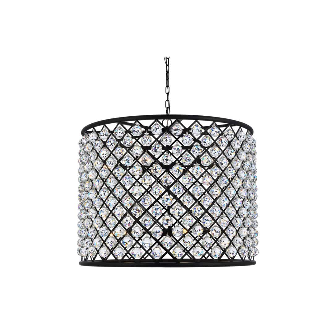 Madison 12 Light 36" Wide Crystal Drum Chandelier with Clear Royal Cut Crystals