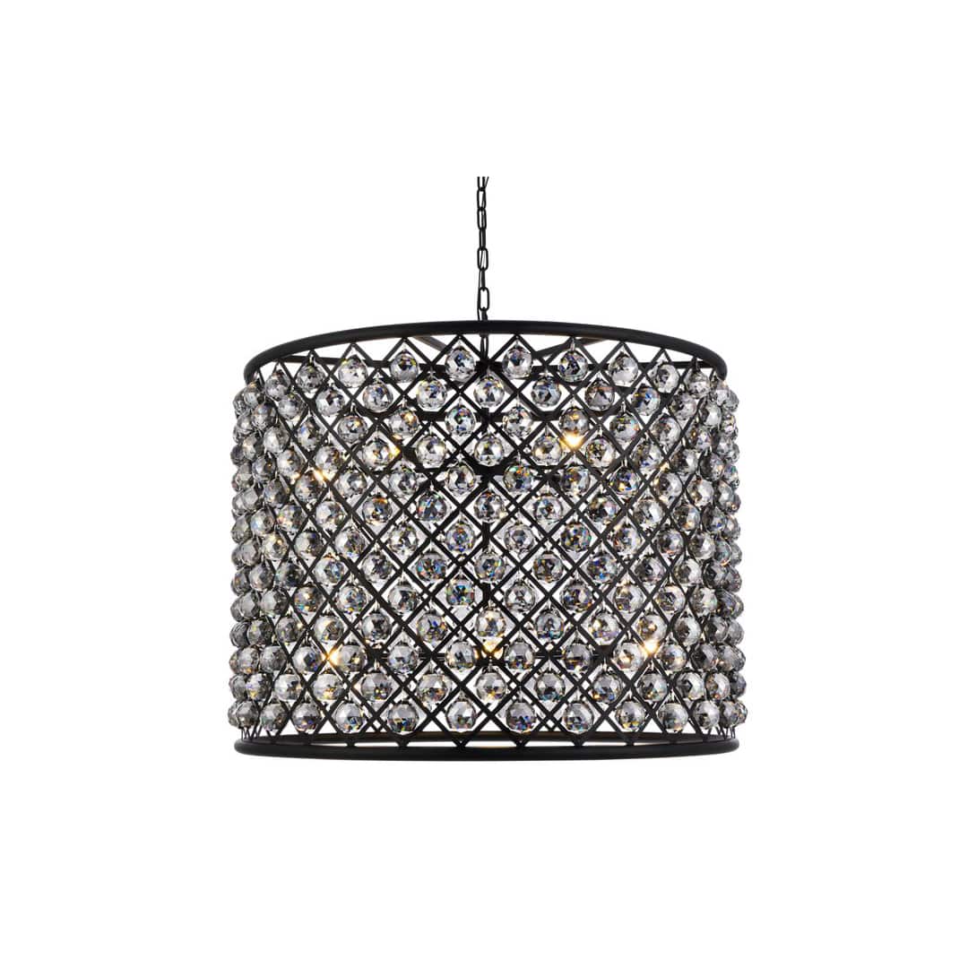Madison 12 Light 36" Wide Crystal Drum Chandelier with Silver Shade Royal Cut Crystals