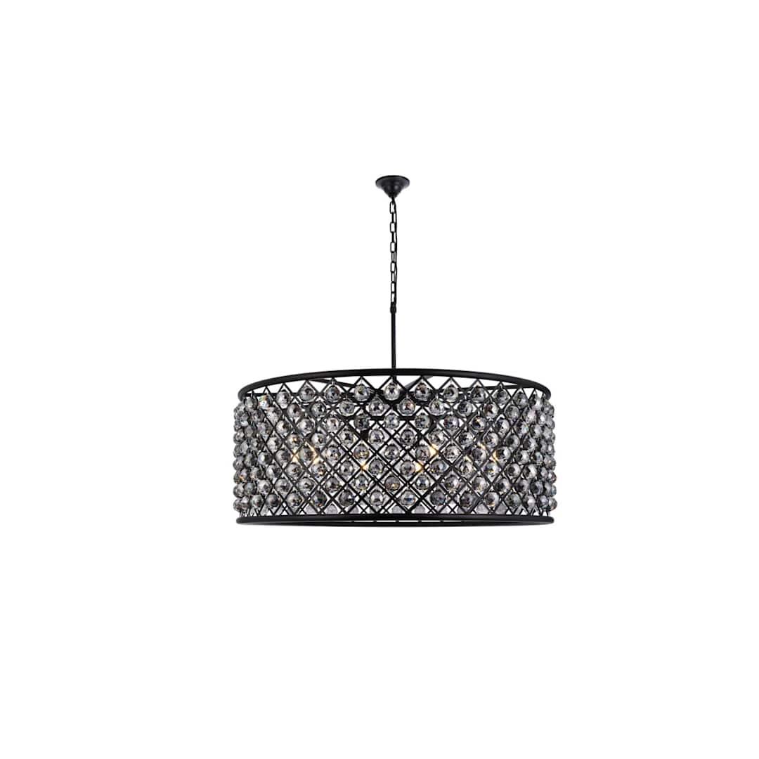 Madison 10 Light 44" Wide Crystal Drum Chandelier with Silver Shade Royal Cut Crystals