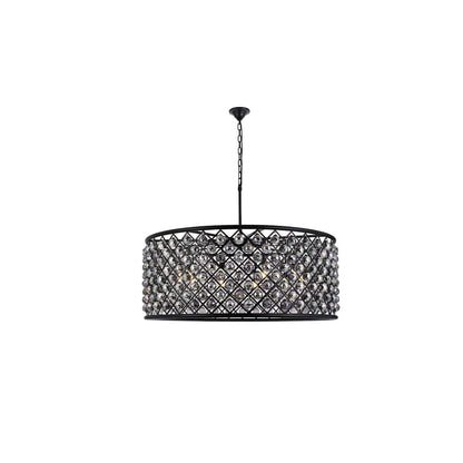 Madison 10 Light 44" Wide Crystal Drum Chandelier with Silver Shade Royal Cut Crystals