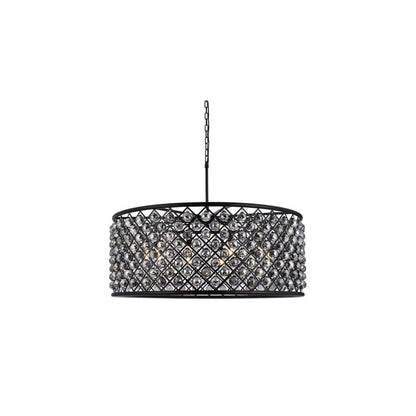 Madison 10 Light 44" Wide Crystal Drum Chandelier with Silver Shade Royal Cut Crystals