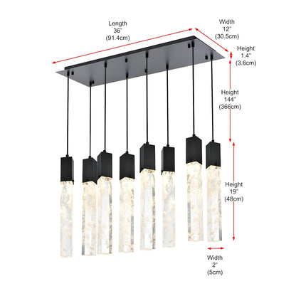 Aurora 36" Wide Crystal Linear Pendant