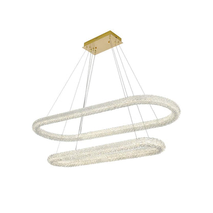 Bowen 51" Wide LED Crystal Ring Chandelier - 1400 Lumens