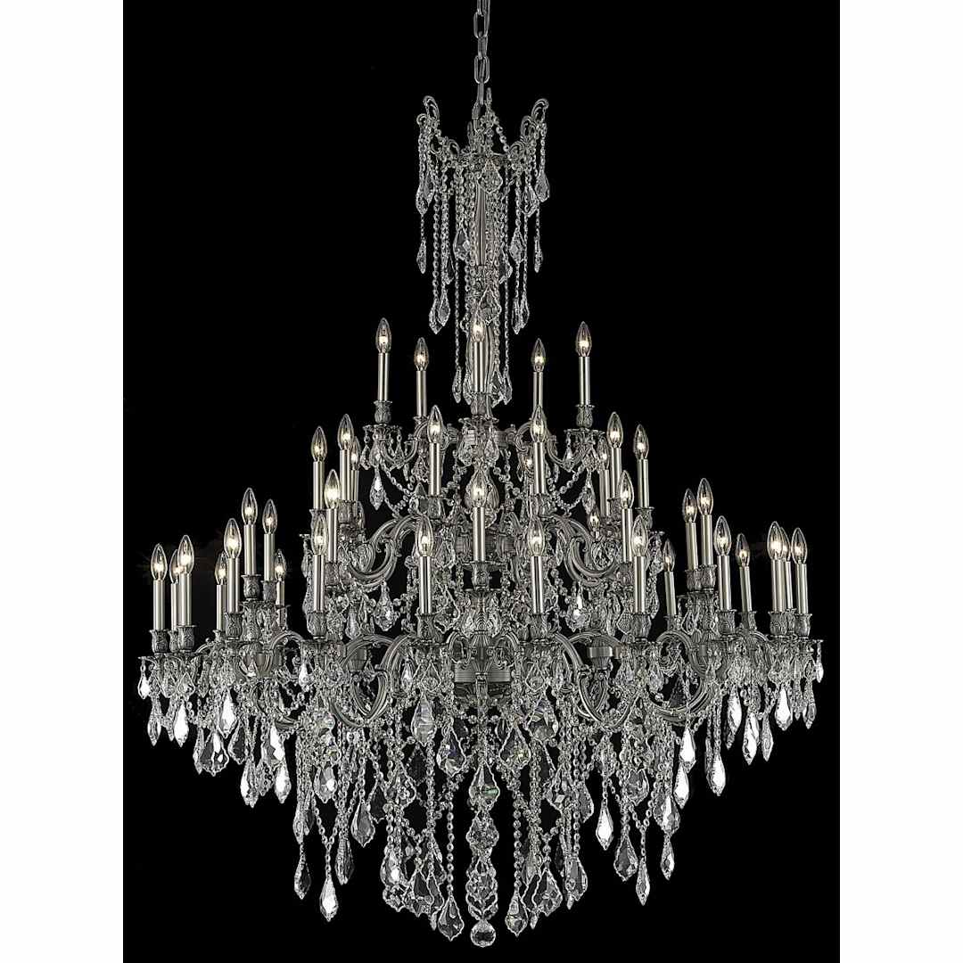 Rosalia 45 Light 54" Wide Crystal Chandelier with Golden Teak Royal Cut Crystals