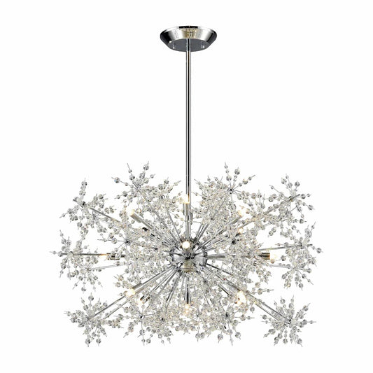 15 Light 1 Tier Chandelier with Crystal Accents from the Snowburst Collection