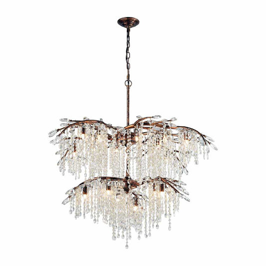 18 Light 2 Tier Crystal Chandelier from the Elia Collection