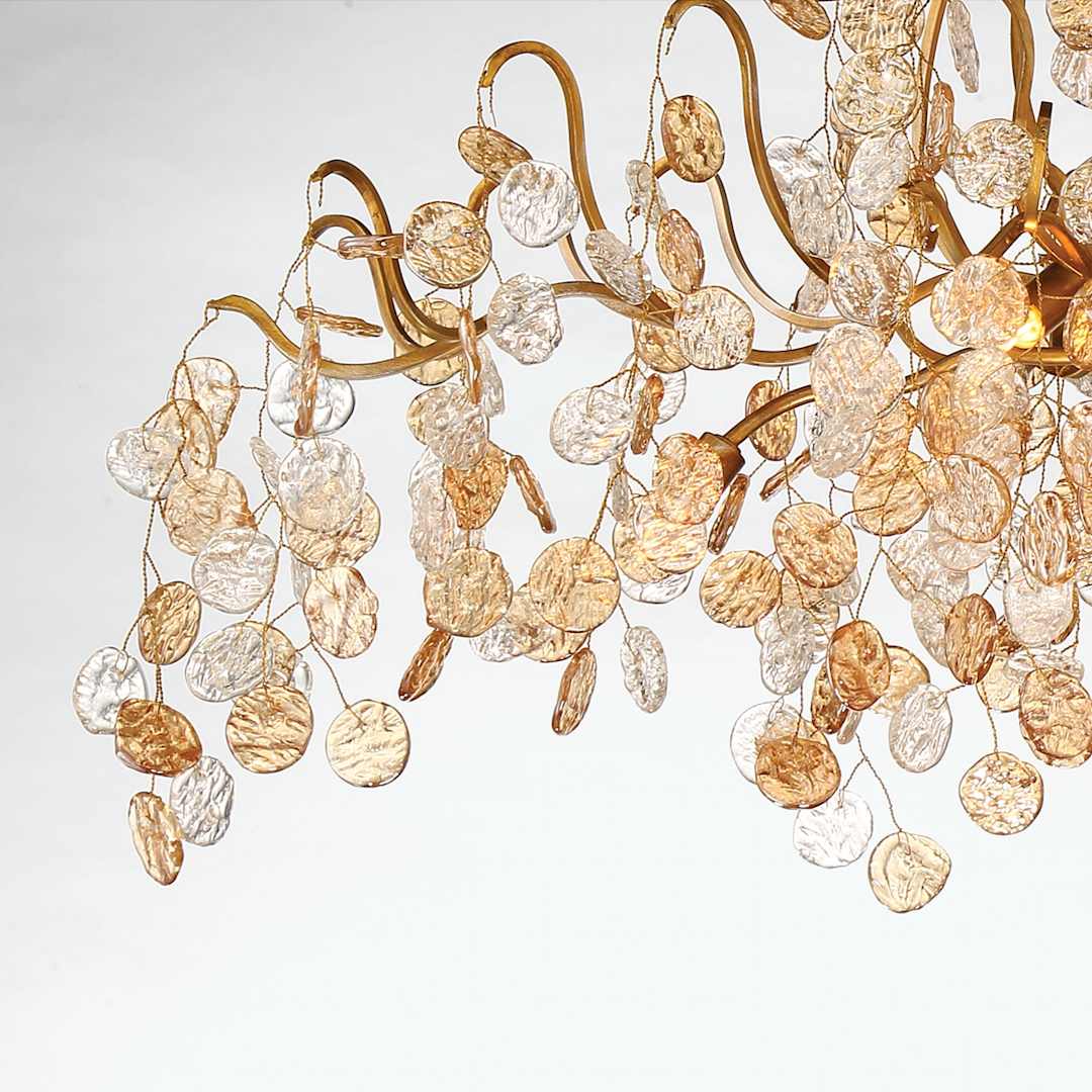 Campobasso 8 Light 26" Wide Chandelier with Gold Metal Wire Frame and Glass Wafers