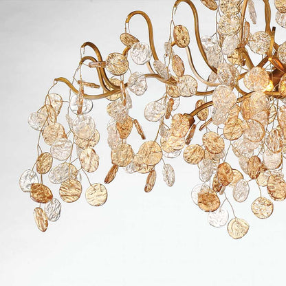 Campobasso 8 Light 26" Wide Chandelier with Gold Metal Wire Frame and Glass Wafers