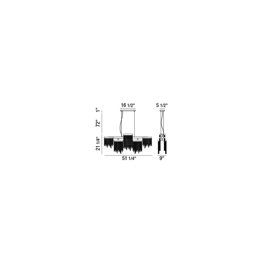 Rossi 10 Light 51" Wide LED Crystal Linear Chandelier