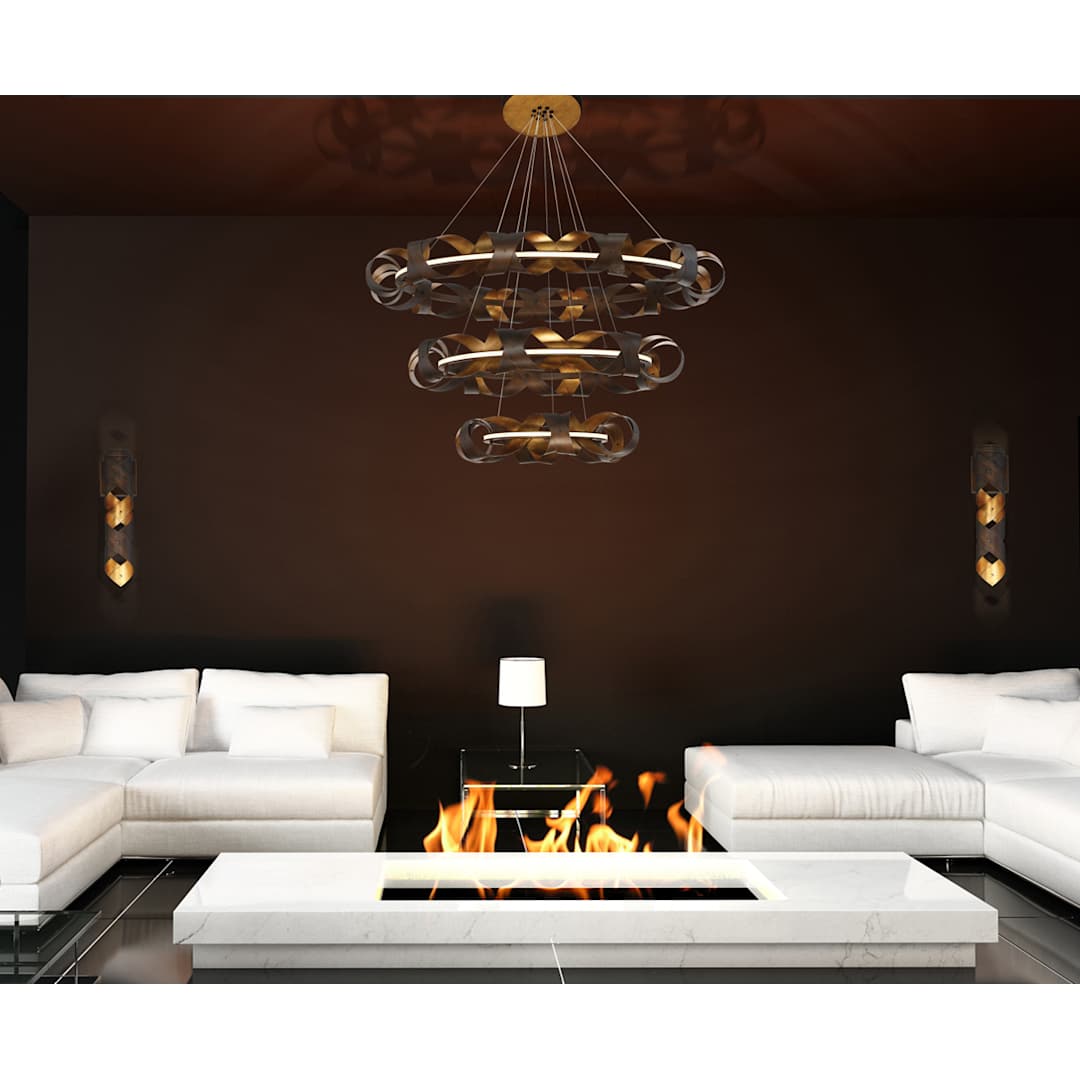 Banderia 44" Wide LED 3 Tier Ring Chandelier