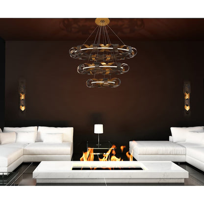 Banderia 44" Wide LED 3 Tier Ring Chandelier