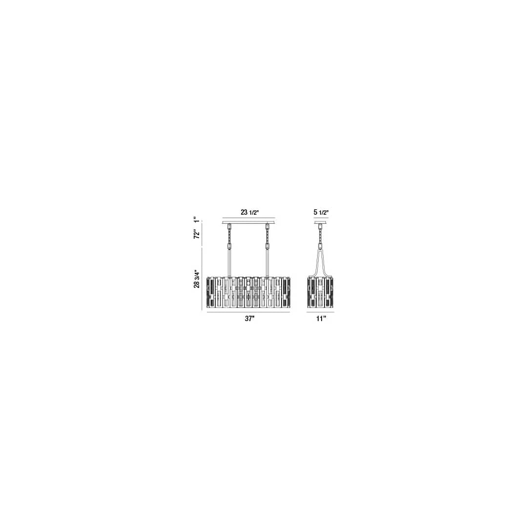 Viviana 7 Light 37" Wide Linear Chandelier